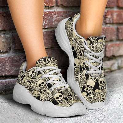 Skeleton Design Print Chunky Sneakers