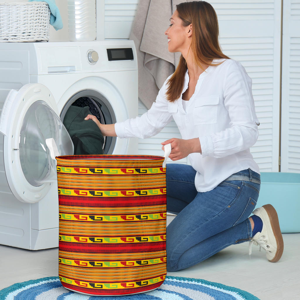 Mexican Blanket Ornament Print Pattern Laundry Basket