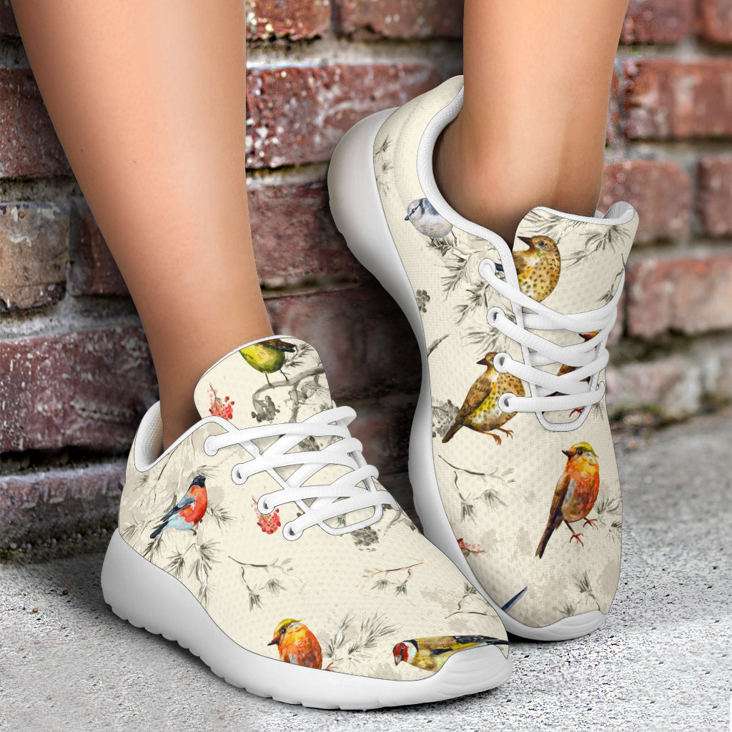 Bird Watercolor Design Pattern Athletic Shoes