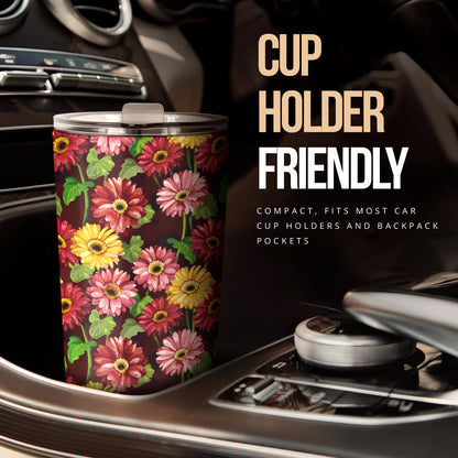 Daisy Gerbera Print Pattern Tumbler
