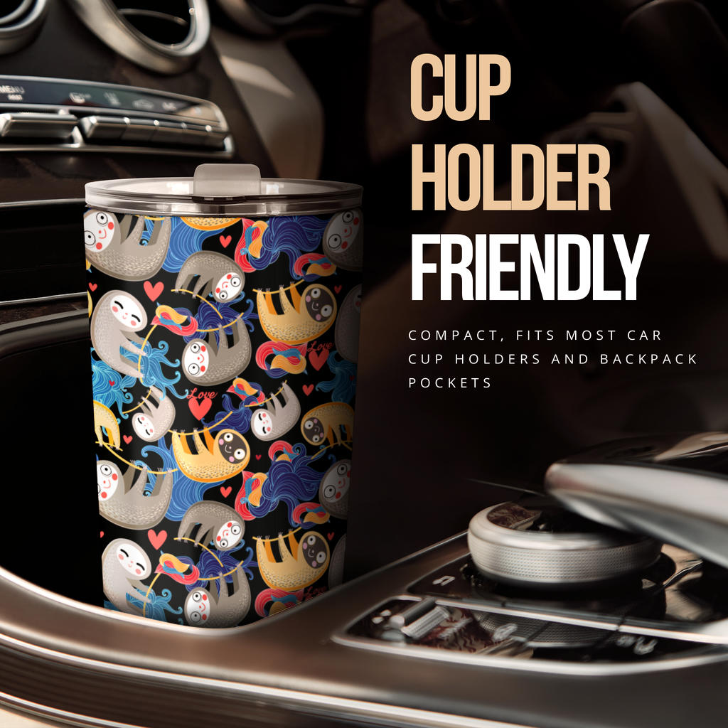 Sloth Cartoon Design Themed Print Tumbler