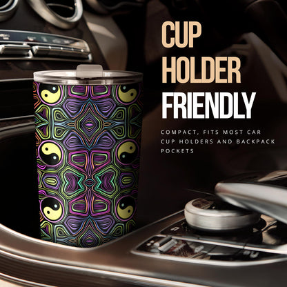 Yin Yang Neon Color Design Print Tumbler