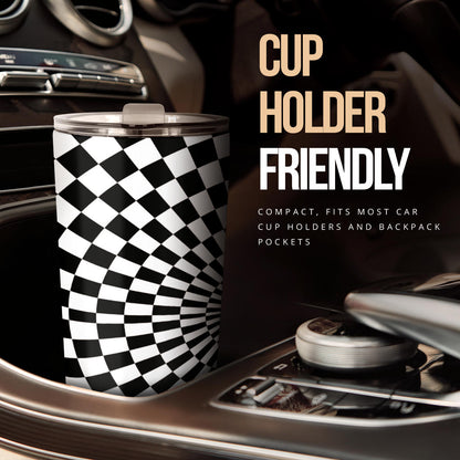 Checkered Flag Optical illusion Tumbler
