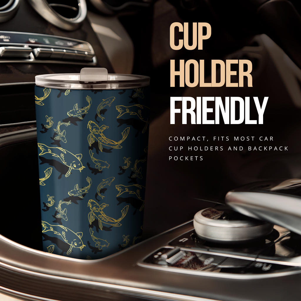 Koi Carp Gold Design Themed Print Tumbler