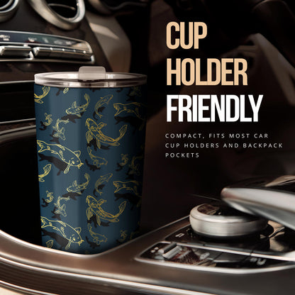 Koi Carp Gold Design Themed Print Tumbler