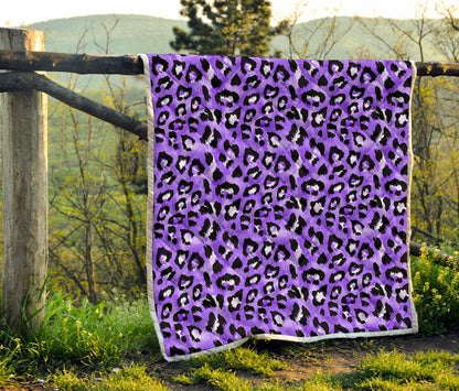 Leopard Purple Skin Print Quilt Bedspread