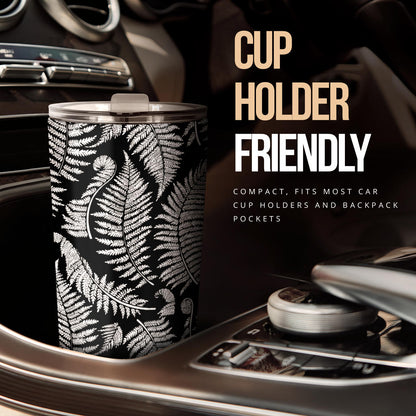 Fern Leave Black White Print Pattern Tumbler