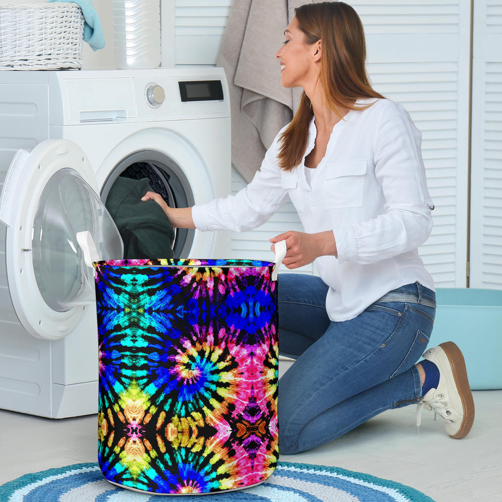 Tie Dye Rainbow Design Print Laundry Basket