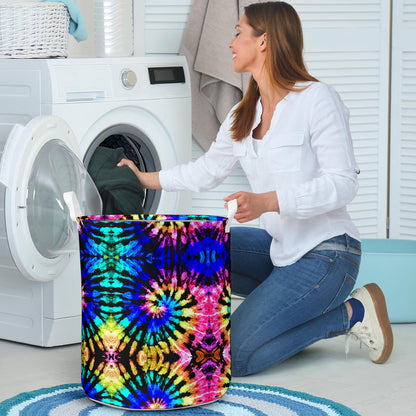 Tie Dye Rainbow Design Print Laundry Basket