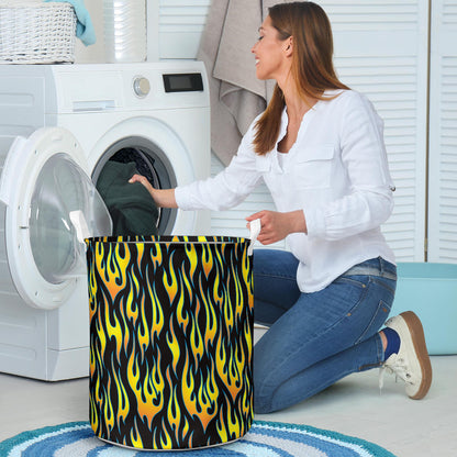 Flame Fire Yellow Pattern Laundry Basket