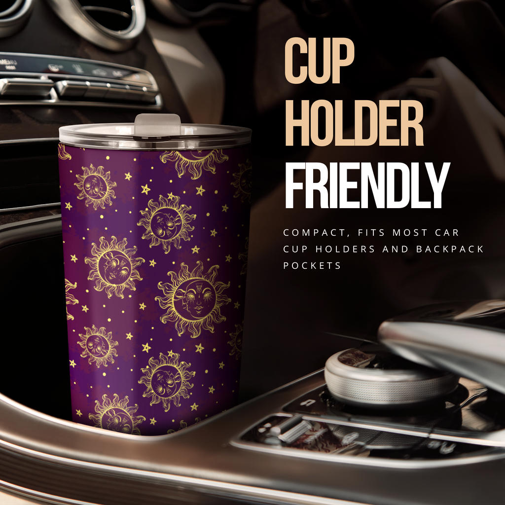 Sun Moon Star Design Themed Print Tumbler