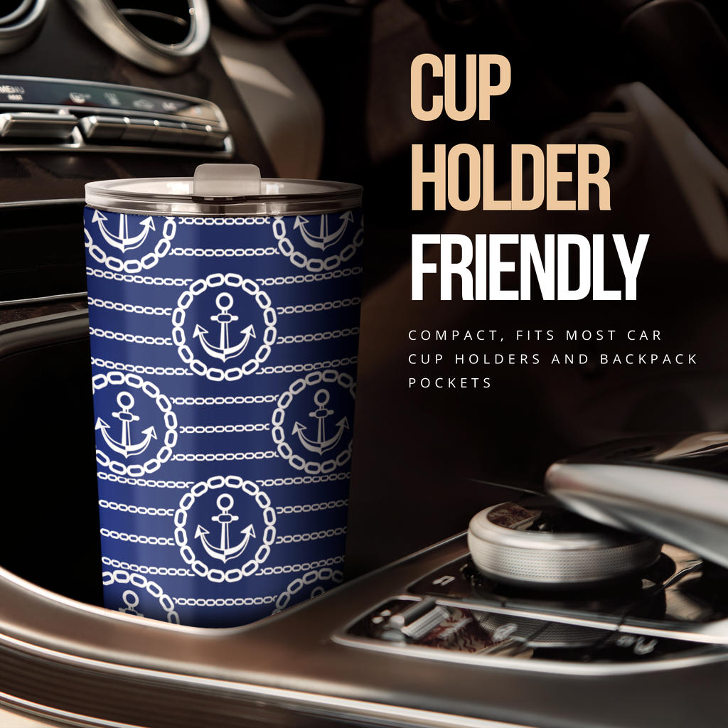 Anchor Stripe Pattern Tumbler