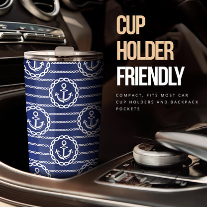 Anchor Stripe Pattern Tumbler