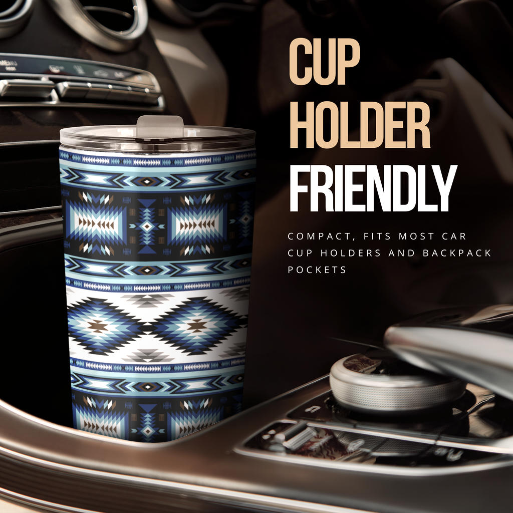 Navajo Dark Blue Print Pattern Tumbler