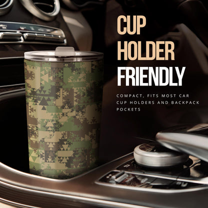 Camouflage Aztec Green Army Print Tumbler