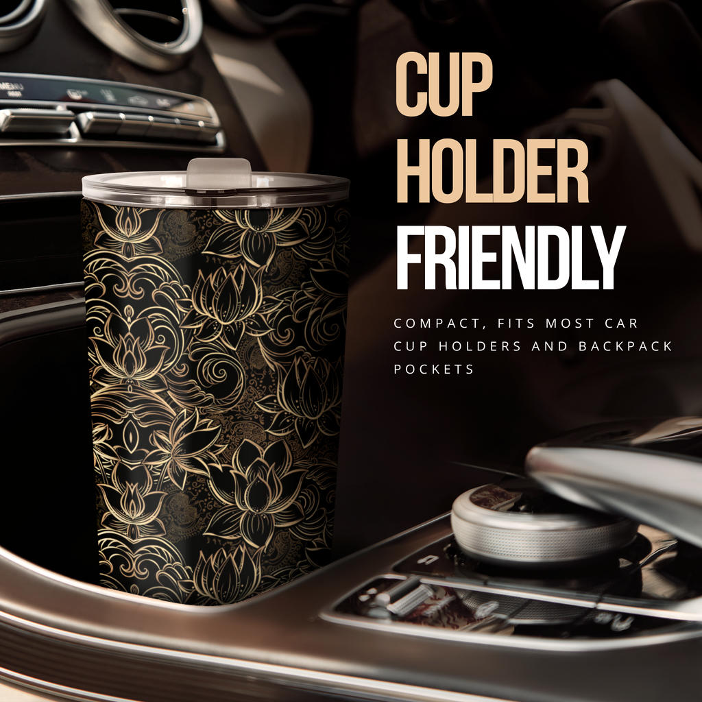 Lotus Gold Mandala Design Themed Tumbler