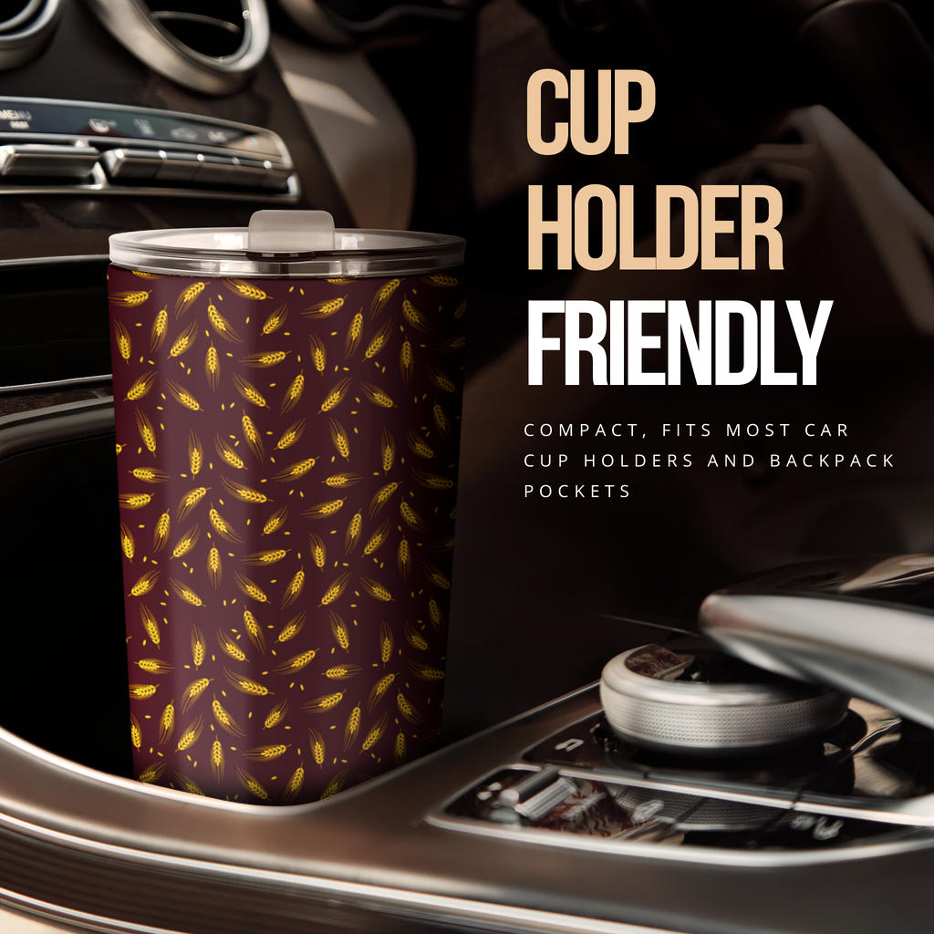 Agricultural Gold Wheat Print Pattern Tumbler