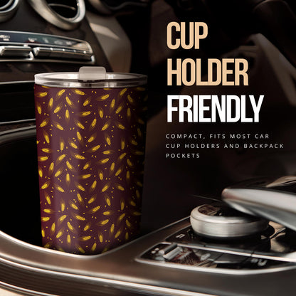 Agricultural Gold Wheat Print Pattern Tumbler