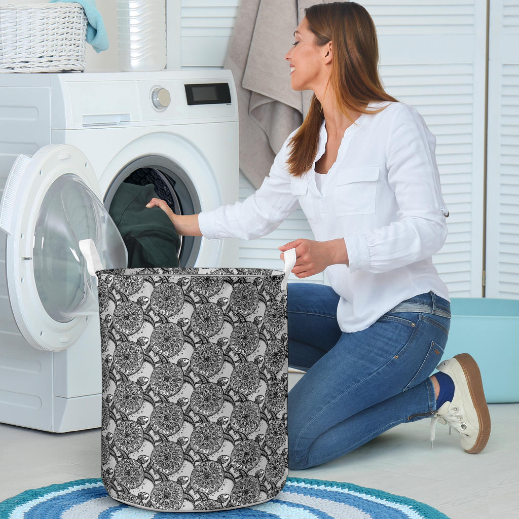 Tribal Turtle Polynesian Themed Print Laundry Basket