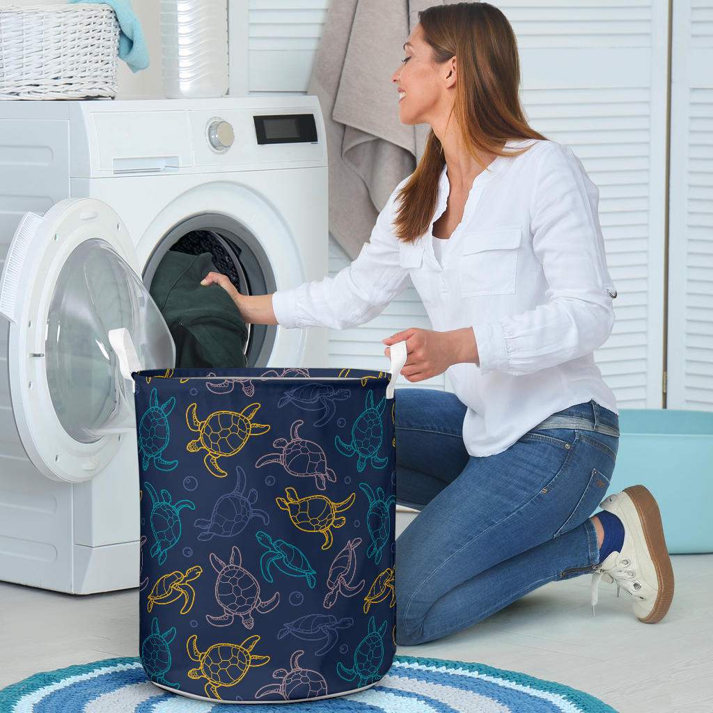 Sea Turtle Baby Print Laundry Basket