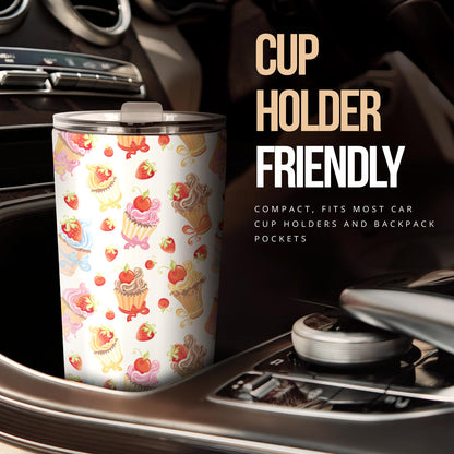 Cupcakes Strawberry Cherry Print Tumbler