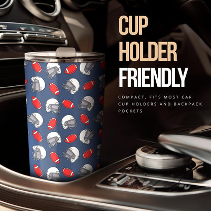 American Football Helmet Design Pattern Tumbler