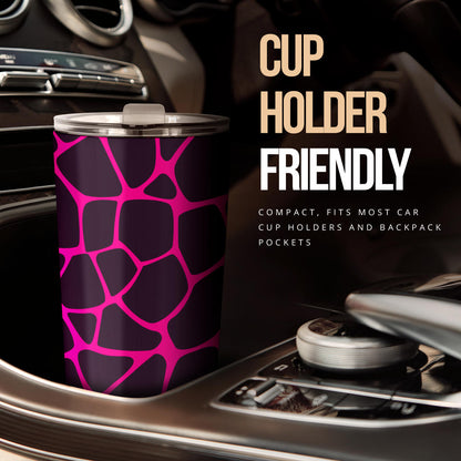 Giraffe Pink Background Texture Print Tumbler