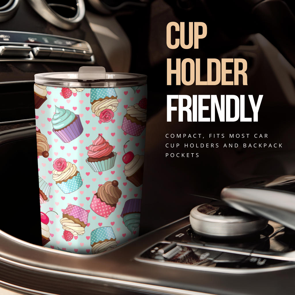 Cupcakes Fancy Heart Print Pattern Tumbler