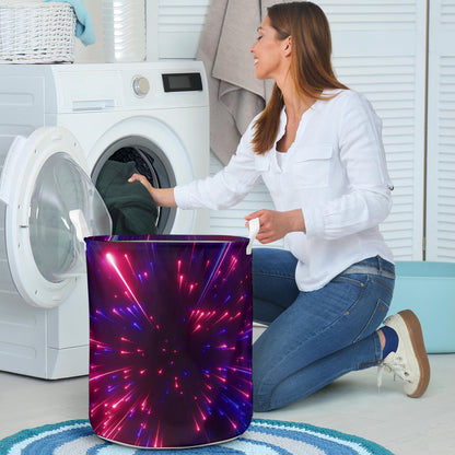 Celestial Purple Blue Neon Speed Light Laundry Basket