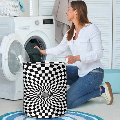 Checkered Flag Optical illusion Laundry Basket