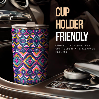 Indian Navajo Pink Themed Design Print Tumbler