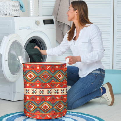 Aztec Red Print Pattern Laundry Basket