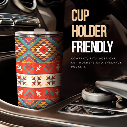 Aztec Red Print Pattern Tumbler