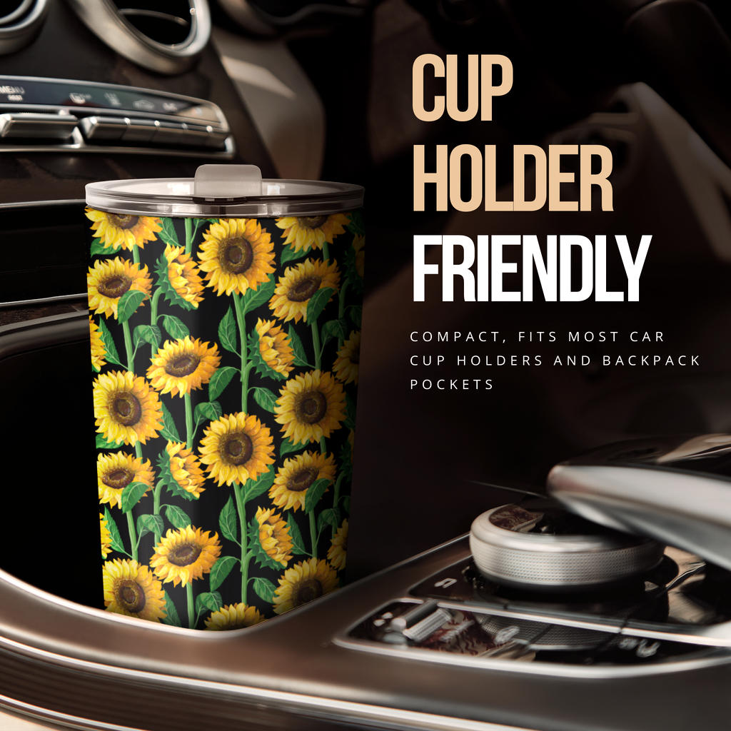 Sunflower Realistic Print Pattern Tumbler