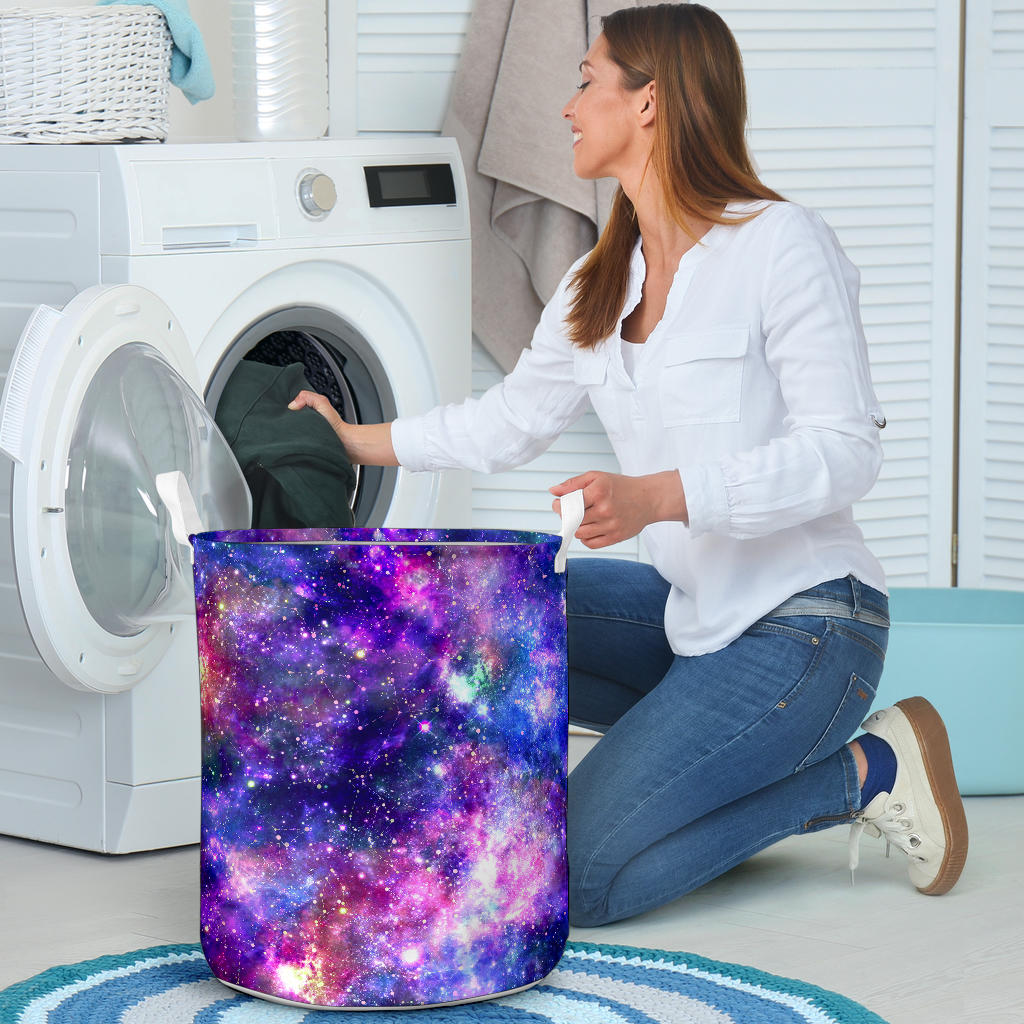 Galaxy Night Stardust Space Print  Laundry Basket