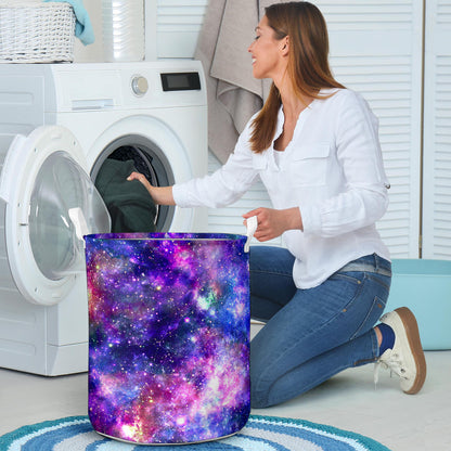 Galaxy Night Stardust Space Print  Laundry Basket