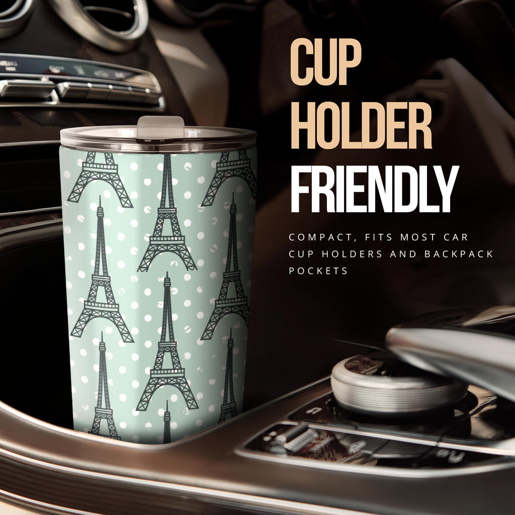 Eiffel Tower Polka Dot Print Tumbler