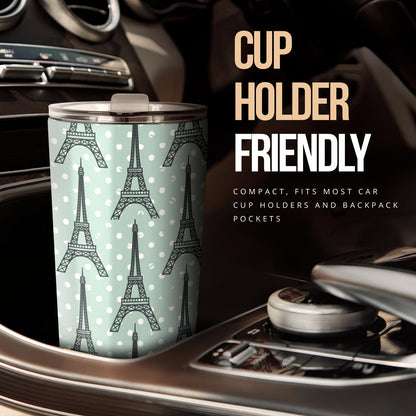 Eiffel Tower Polka Dot Print Tumbler