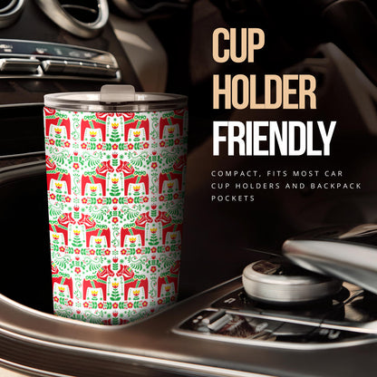 Swedish Dala Style Pattern Tumbler