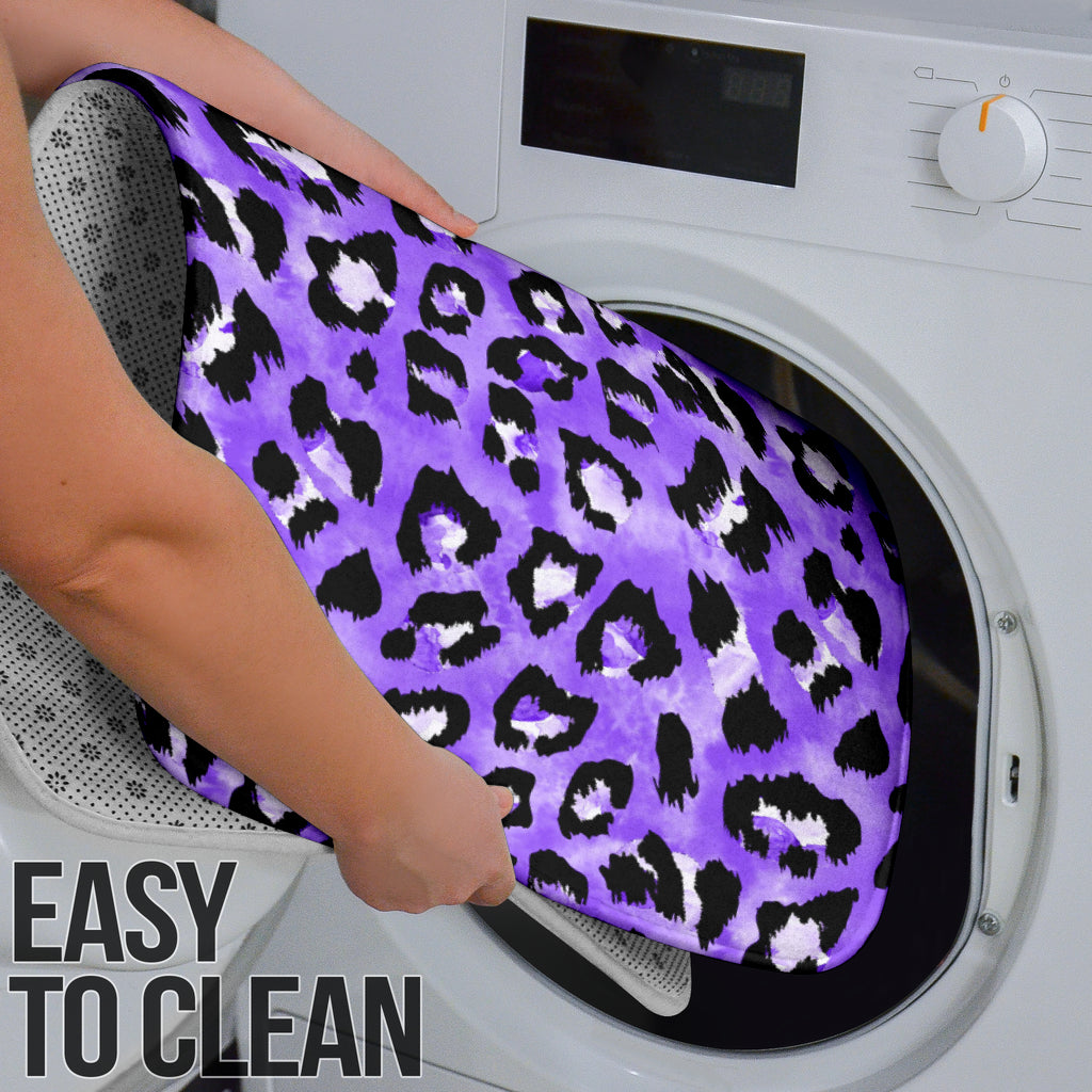 Leopard Purple Skin Print Bathroom Mat Set