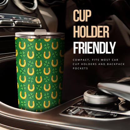 Shamrock Horseshoes Print Pattern Tumbler