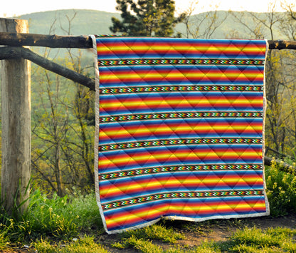 Mexican Blanket ZigZag Print Pattern Quilt Bedspread