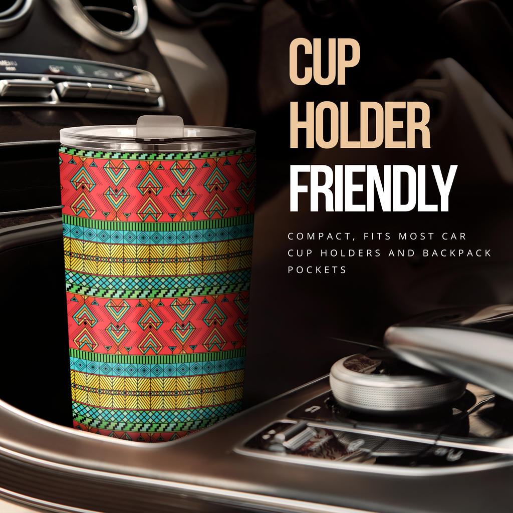 African Colorful Zigzag Print Pattern Tumbler