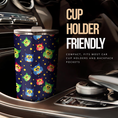 Owl with Star Themed Design Print Tumbler