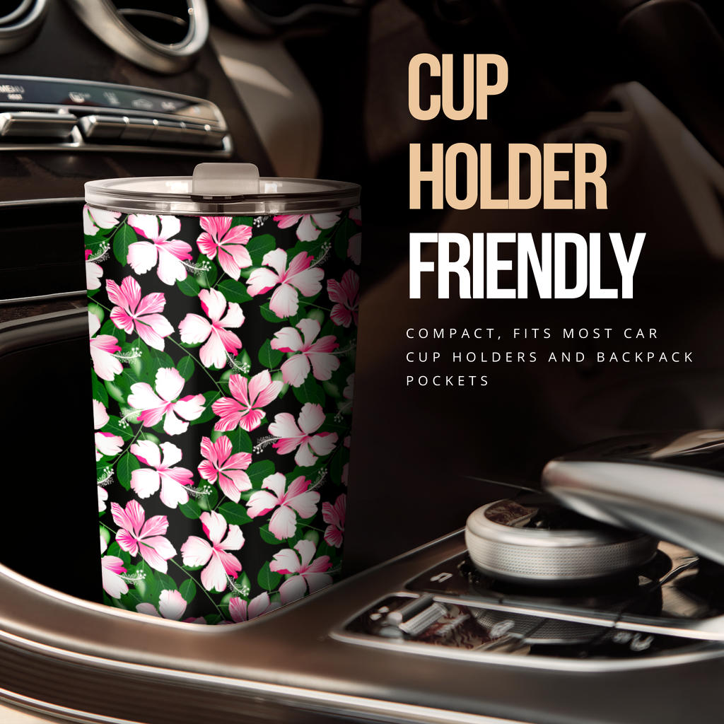 Hibiscus Pink Flower Hawaiian Print Tumbler