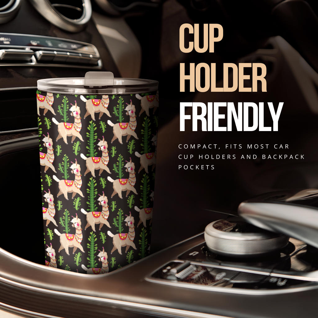 Alpaca Cactus Design Themed Print Tumbler