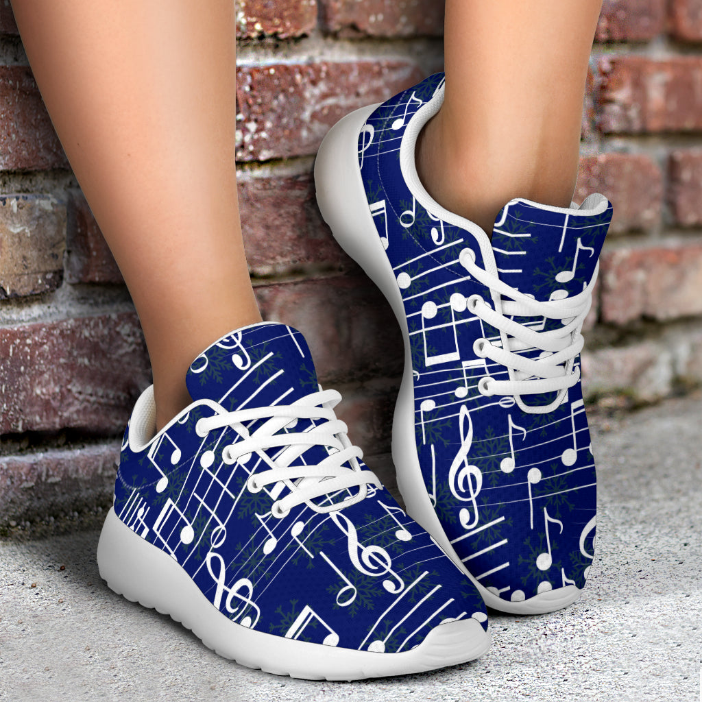 Music Note Blue Themed Print Athletic Shoes