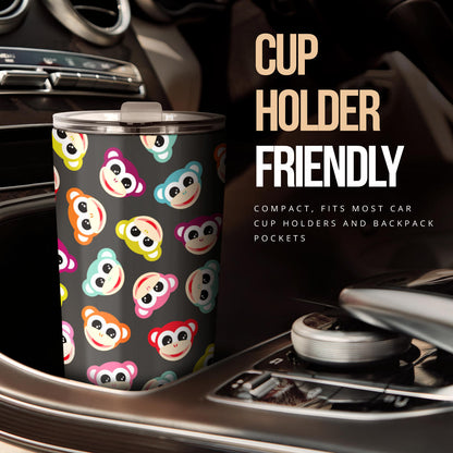 Monkey Head Design Themed Print Tumbler