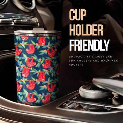 Sloth Red Design Themed Print Tumbler