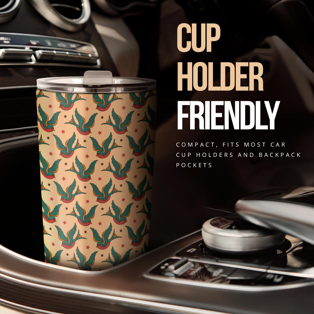 Old School Tattoo Swallow Design Tumbler